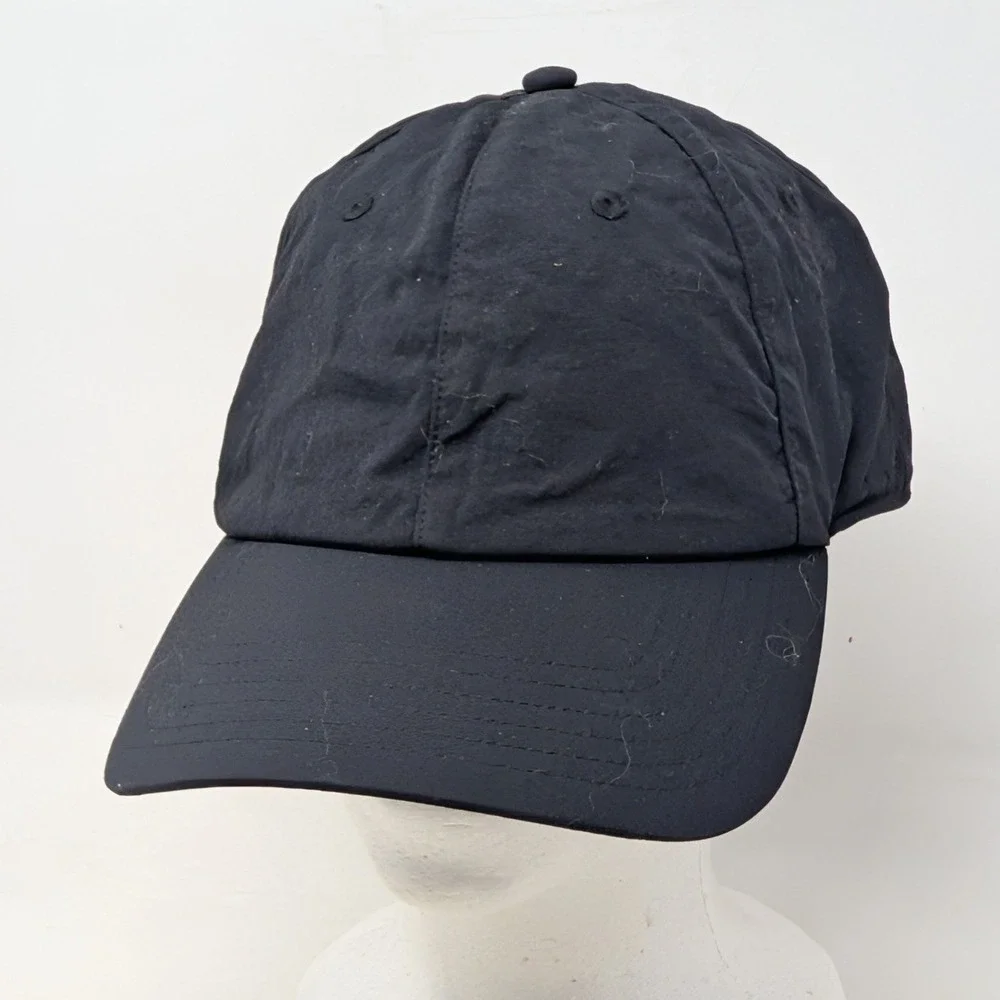 Athleta Womens Black Nylon Performance Adjustable Baseball Cap Hat One Size